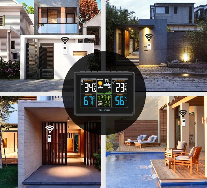 STACJA POGODY BEZPRZEWODOWA POGODOWA METEO TERMOMETR HIGROMETR