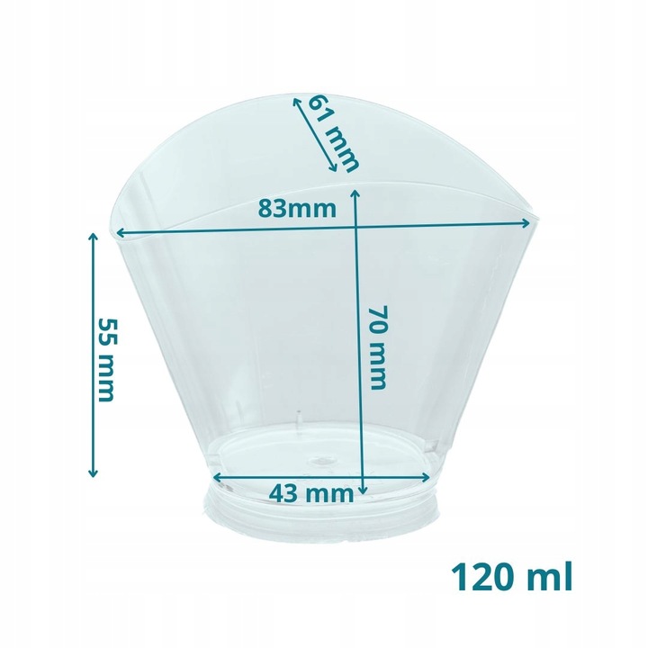 Pojemnik fingerfood pojemniki na desery przekąski fala 120 ml 24 szt.