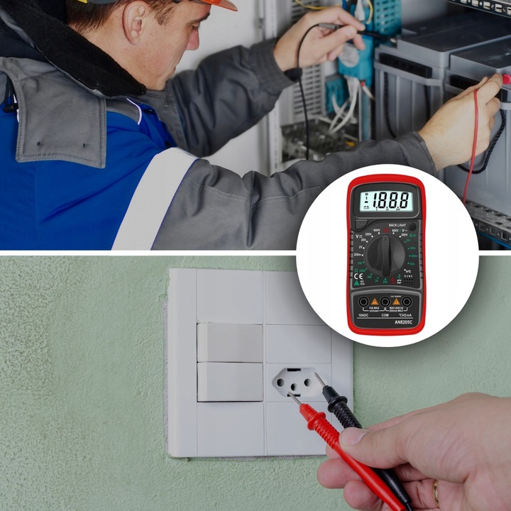 MIERNIK MULTIMETR CYFROWY PRĄDU NAPIĘCIA LCD TESTER UNIWERSALNY AC DC 10A