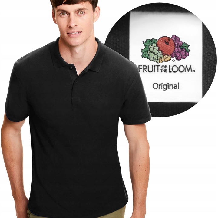 KOSZULKA Polo ORIGINAL Fruit of The Loom black XL