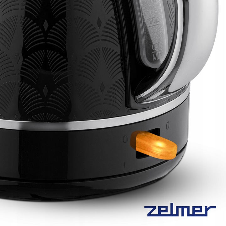 CZAJNIK ELEKTRYCZNY ZELMER BEZPRZEWODOWY PŁASKA GRZAŁKA CICHY 1,7L