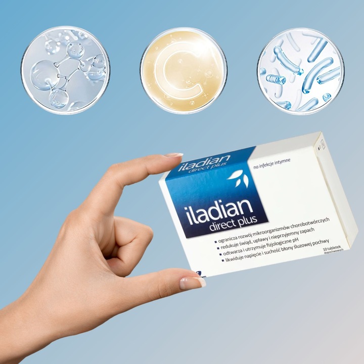 Iladian Direct Plus tabletki dopochwowe wsparcie przy infekcjach 10 tabl.