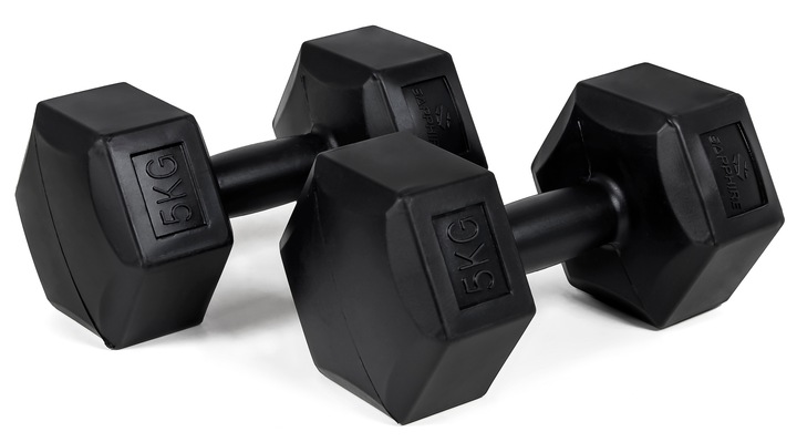 HANTLE hantelki CIĘŻARKI 2x5KG ZESTAW do ćwiczeń fitness BITUMICZNE