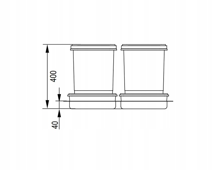 Kosz na śmieci PRAKTIKO 60cm 2x20L segregator sortownik do szuflady