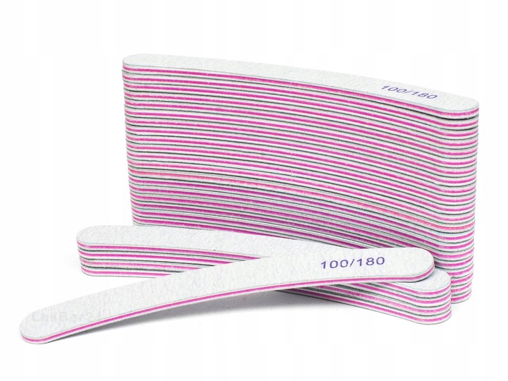 100 x PILNIK DO PAZNOKCI BANAN ZEBRA SZARY 100/180