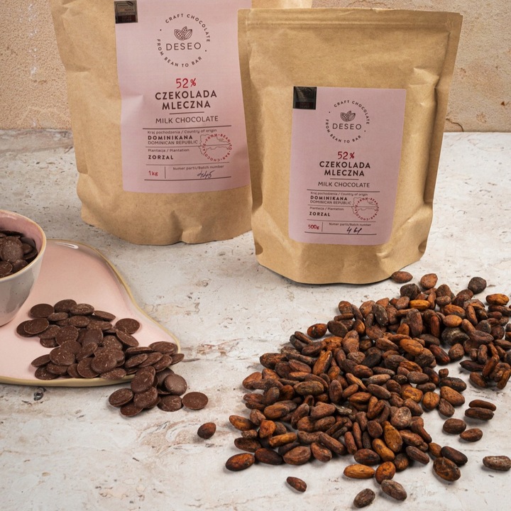 CZEKOLADA MLECZNA 52% 500G DESEO DROPSY CZEKOLADOWE fondue fontanny