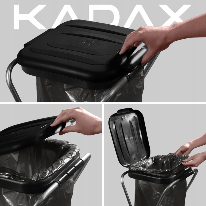 STOJAK KOSZ DO SEGREGACJI ŚMIECI 1 STANOWISKO WOREK 120L KOSZ NA ODPADY