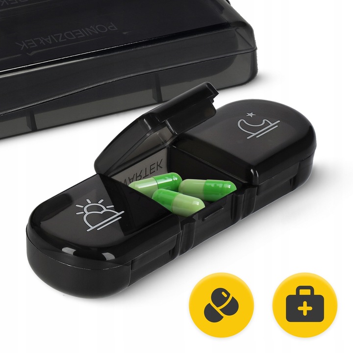 ORGANIZER NA LEKI KASETKA PUDEŁKO POJEMNIK 7 DNI TYGODNIA PORY DNIA