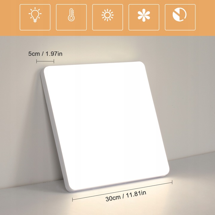 LAMPA ŁAZIENKOWA SUFITOWA LAMPA PLAFON LED BIAŁY NOWOCZESNA 4500K IP40