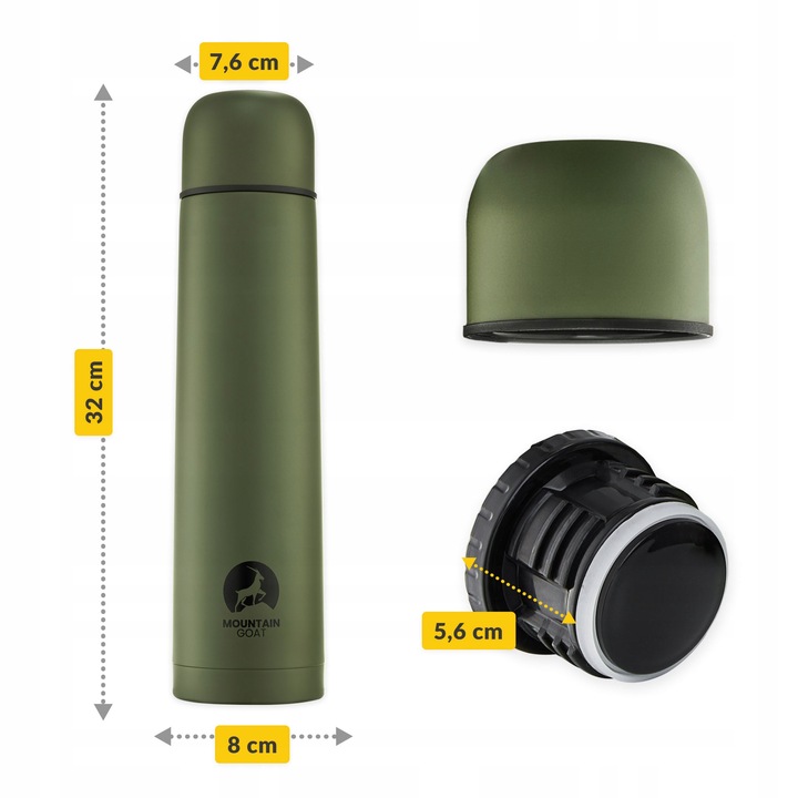 POJEMNY SZCZELNY TERMOS MOUNTAIN GOAT DUŻY 1L