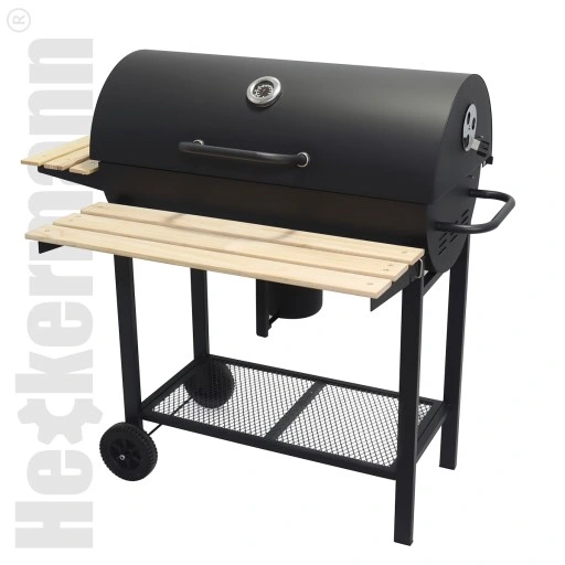 GRILL WĘGLOWY OGRODOWY 2 RUSZTY CHROMOWANE 2 PÓŁKI POPIELNIK TERMOMETR STAL