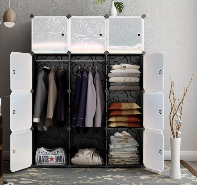 DUŻA SZAFA MODUŁOWA REGAŁ GARDEROBA 12X SZAFKA POJEMNA NA UBRANIA