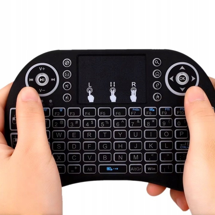 KLAWIATURA BEZPRZEWODOWA MINI LED SMART TV ŚWIECĄCA TOUCHPAD PODŚWIETLANA