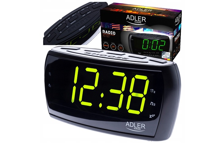Radio sieciowe Radiobudzik Budzik Zegar AM, FM Adler AD1121