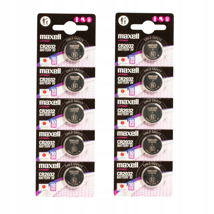 BATERIA MAXELL CR2032 3V ZESTAW 10 SZTUK