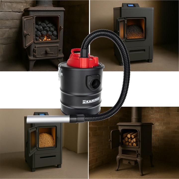 Odkurzacz Przemysłowy Bezworkowy do Kominka Popiołu Gruzu Pieca Grilla