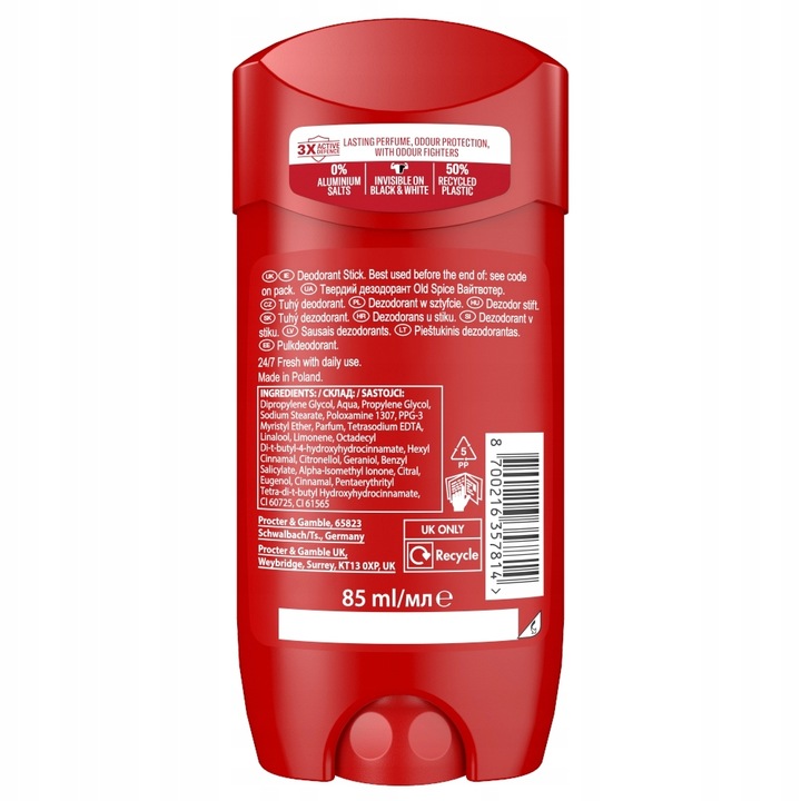 Old Spice Whitewater Dezodorant w sztyfcie dla mężczyzn 85ml