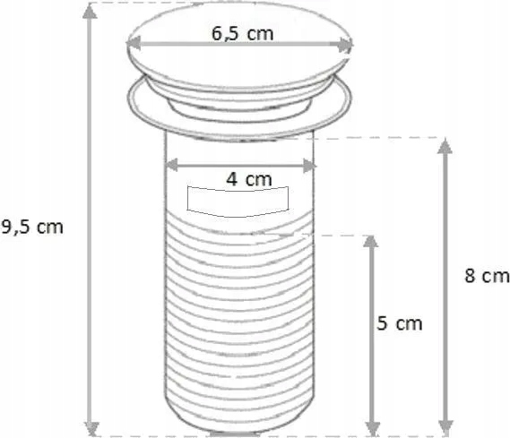Korek do umywalki Złoty Automatyczny Umywalkowy Klik-Klak z Przelewem