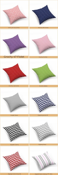 Zestaw 4 poszewek na poduszki, jaśki, 40x40 cm, 100% bawełna, mix