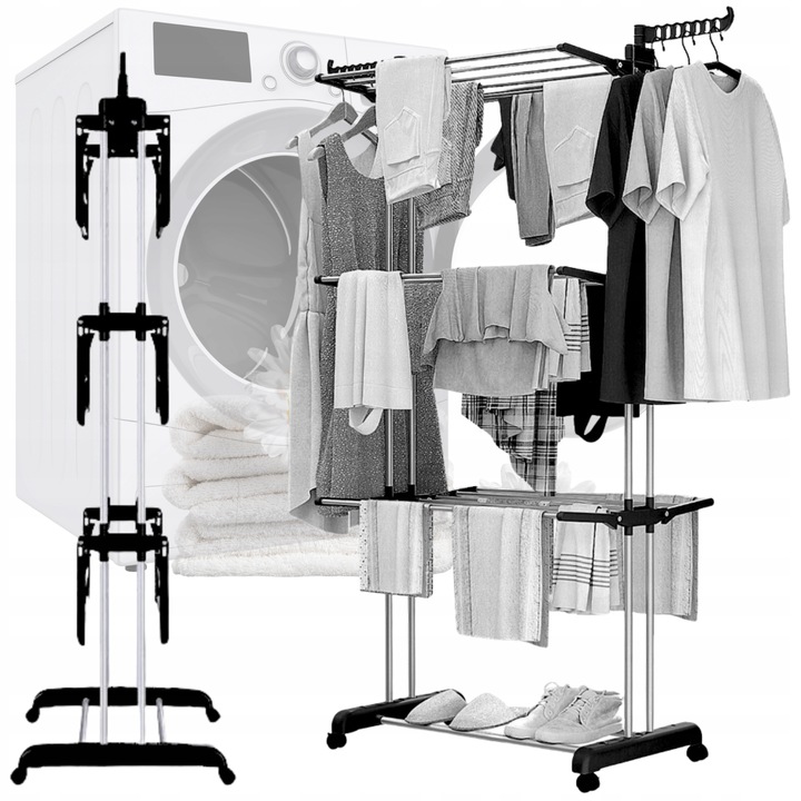 SUSZARKA NA PRANIE STOJĄCA NA UBRANIA BIELIZNE PIONOWA NA BALKON ZEWNĘTRZNA