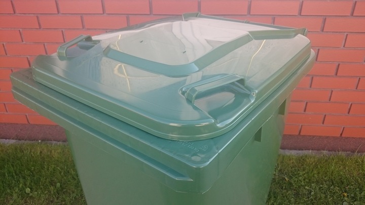 POJEMNIK KOSZ KUBEŁ 240L NA ŚMIECI ODPADY ZIELONY