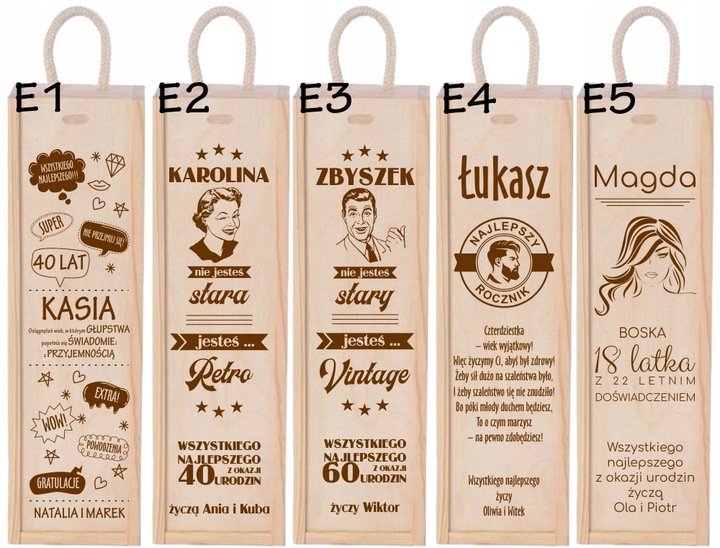 PODZIĘKOWANIA DLA RODZICÓW ŚWIADKÓW CHRZESTNYCH ŚLUB SKRZYNKA NA WINO