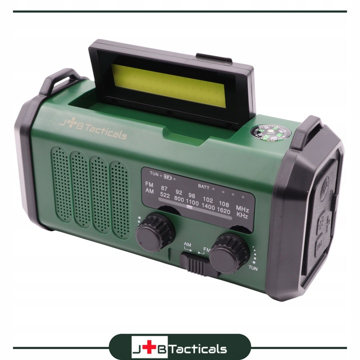 RADIO PRZENOŚNE awaryjne FM/AM SOLARNE z korbką POWERBANK LATARKA