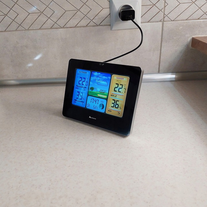 Stacja Pogodowa Pogody Higrometr Bezprzewodowa Termometr Czujnik Zegar Data