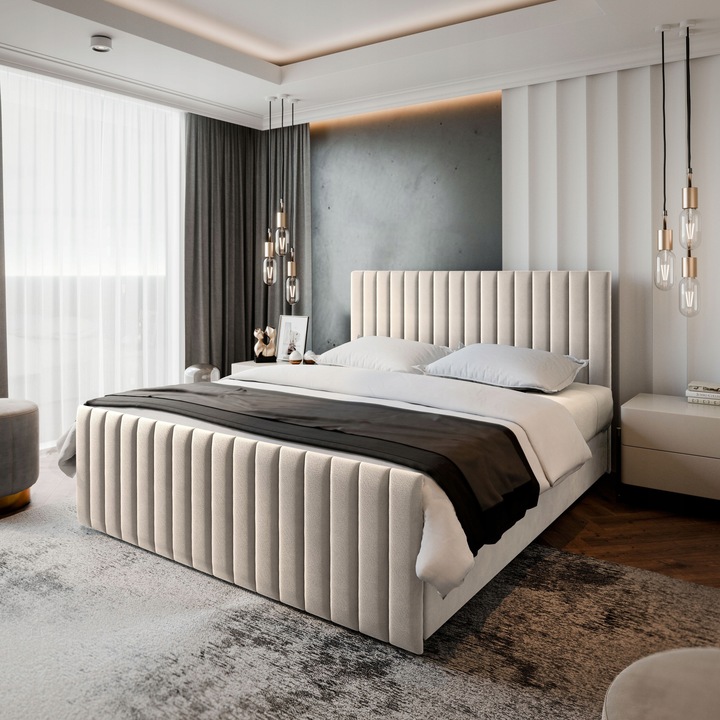 Łóżko Kontynentalne ARION 180x200 Pojemnik MATERAC Bonell DUŻE WYGODNE