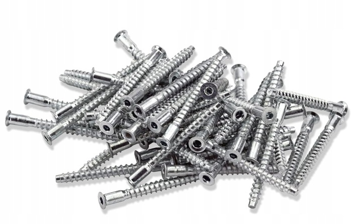 KONFIRMATY WKRĘTY DO DREWNA KONFIRMAT WKRĘT + WIERTŁO 6,4x50 mm ZESTAW