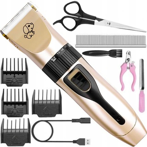 MASZYNKA DO STRZYŻENIA PSA KOTA KOTÓW PSÓW ZESTAW GOLARKA 11 ELEMENTÓW pies