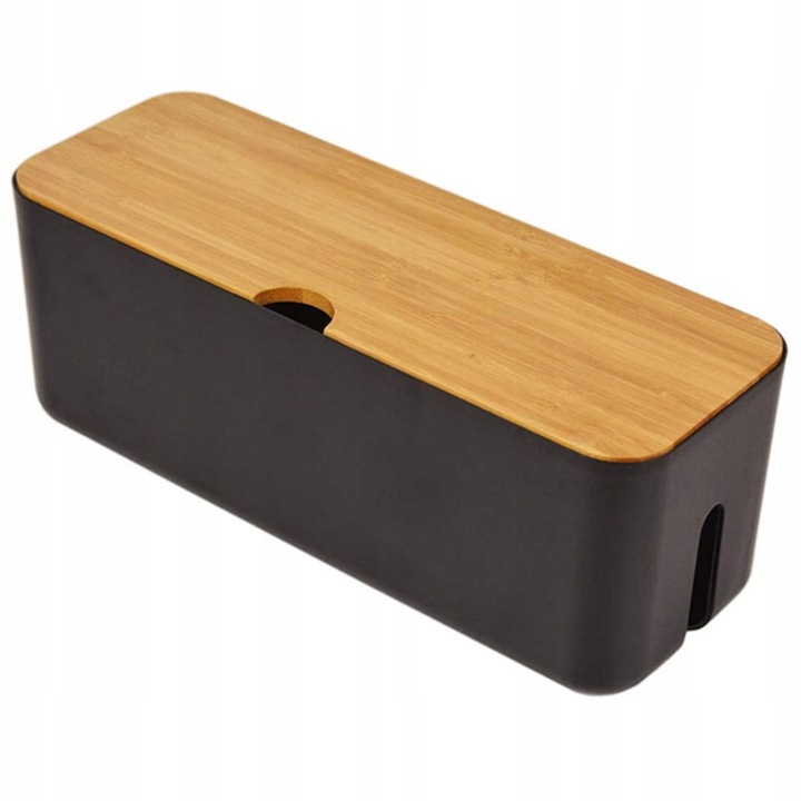 POJEMNIK ORGANIZER NA KABLE LISTWY BOX DREWNO M