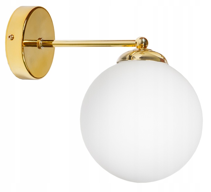 ZŁOTA LAMPA KINKIET ŚCIENNY SZKLANA KULA LOFT LED