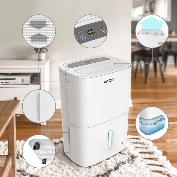 Osuszacz powietrza Pochłaniacz wilgoci 30L/24h WiFI TIMER 4l poj.