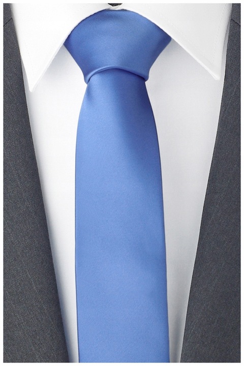 GŁADKI GRANATOWY Żakardowy Krawat Męski 7cm do Garnituru Jednokolorowy rr14