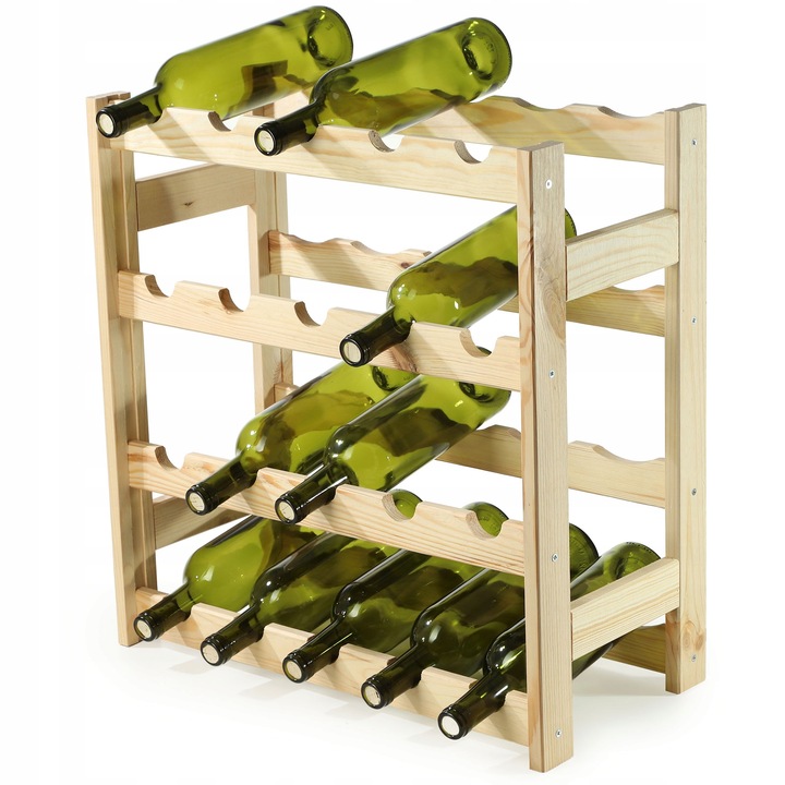 STOJAK REGAŁ NA WINO BUTELKI DREWNIANY 20 BUTELEK PÓŁKA NA ALKOHOL