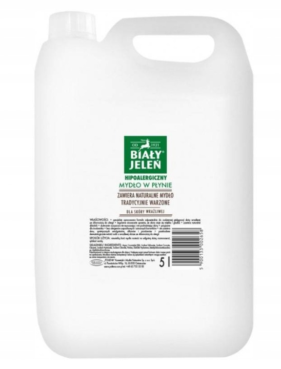 Biały Jeleń Hipoalergiczny mydło w płynie zapas 5l