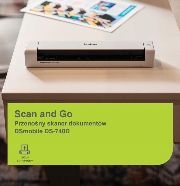 Brother skaner mobilny DS-740D skanowanie dwustronne