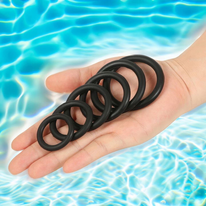 PIERŚCIENIE EREKCYJNE NA PENISA ZESTAW RING 6 SZT PRZEDŁUŻONY STOSUNEK