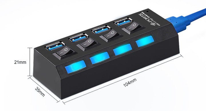 HUB USB ROZDZIELACZ 4 PORTÓW ROZGAŁĘŹNIK USB 3.0
