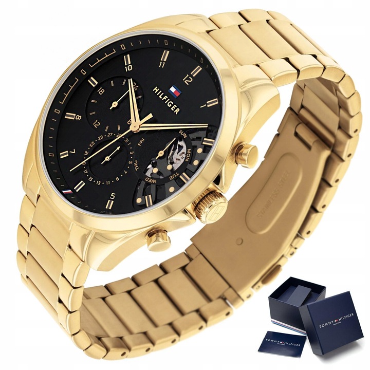ZŁOTY ZEGAREK MĘSKI TOMMY HILFIGER 1710448 BAKER + PUDEŁKO NA PREZENT