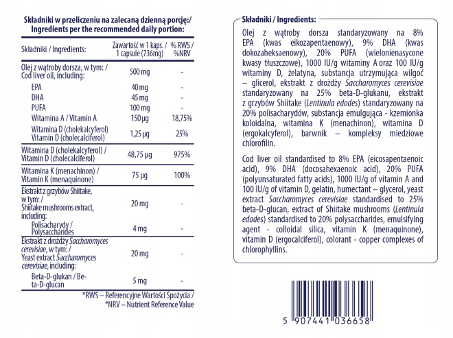 WITAMINA D 2000 I.U. + WIT A i K + BETA-D-GLUKANY