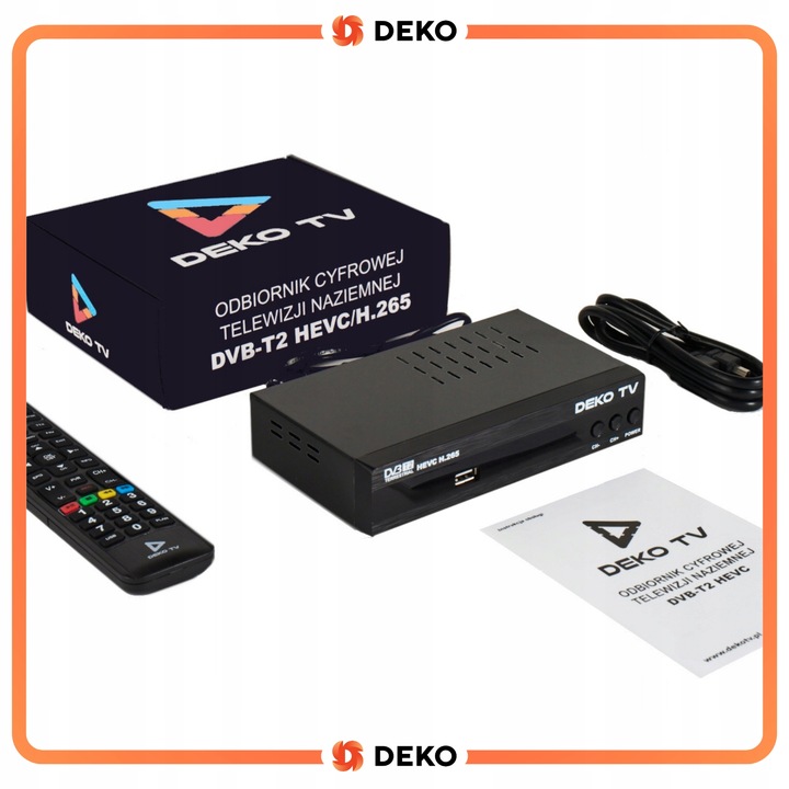 Tuner Dekoder DVBT2 DekoTV PRO Do TV Naziemnej DVBT 2 DVB T2 + Antena