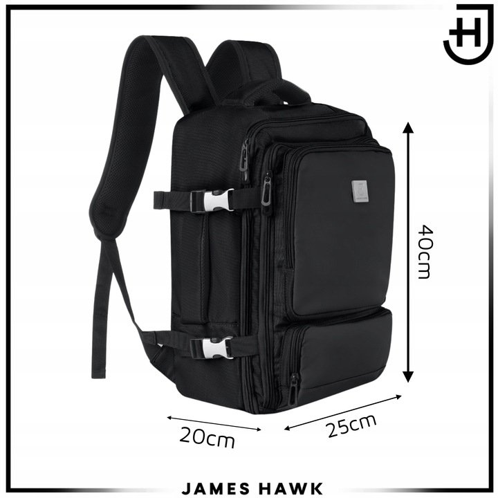 Plecak Bagaż Podręczny do Samolotu James Hawk Torba Ryanair 40x30x20