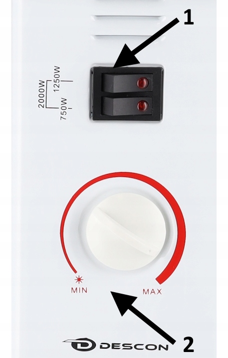 Grzejnik elektryczny Konwektorowy 2000W Kaloryfer Termostat Energooszczędny