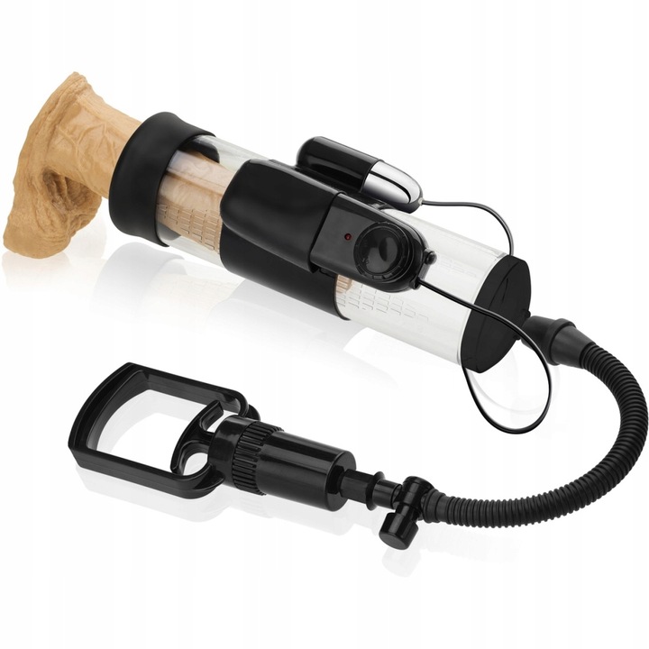 Pompka powiększająca penisa z wibrującym jajeczkiem do pieszczot