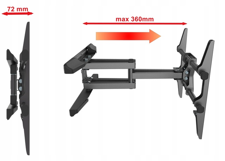 Extra Mocny Uchwyt do Telewizora 43-90 cali 70kg Wieszak TV