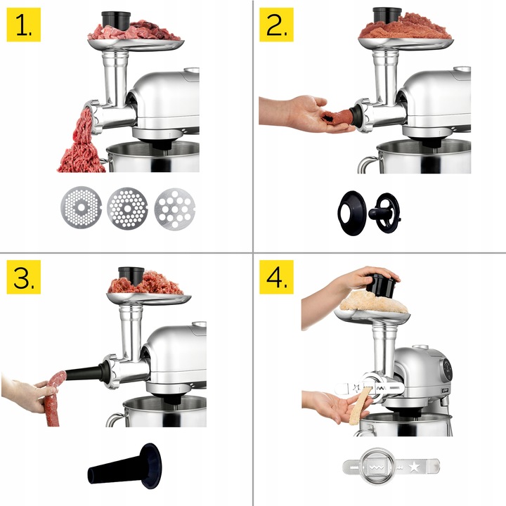 Robot kuchenny Planetarny Yoer Wielofunkcyjny 2200W misa 5,5L +39