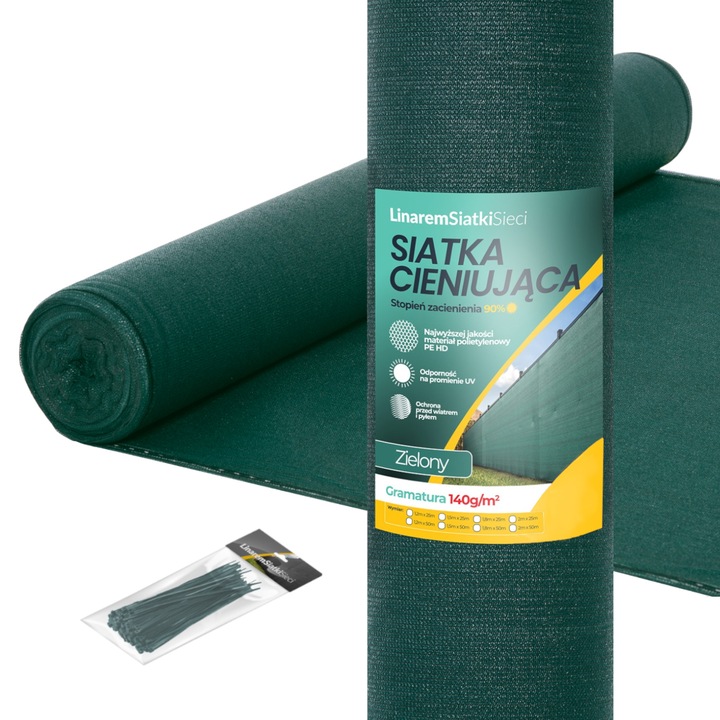 SIATKA CIENIUJĄCA 90% MASKUJĄCA MATA OSŁONOWA NA OGRODZENIE PŁOT