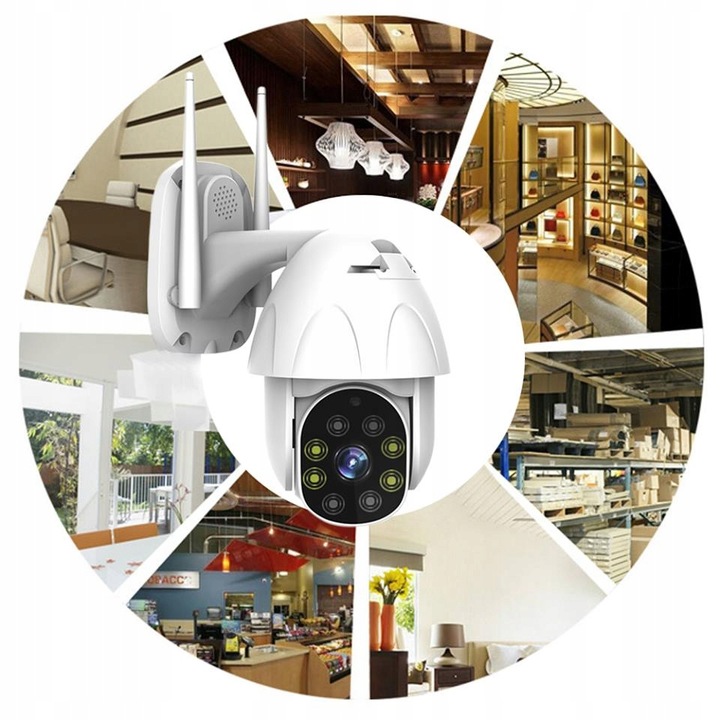 KAMERA WIFI OBROTOWA 3MPX IR20 MONITORING BUDOWY